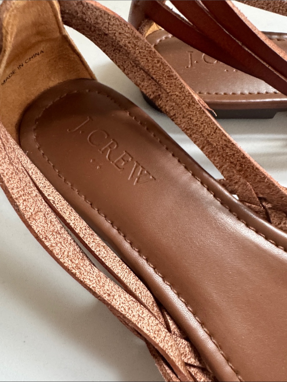 J Crew Sz 7 Huaraches (Woven leather slides) caramel brown - Picture 2 of 6